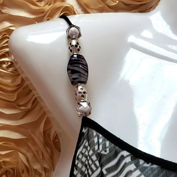 2/$60😆LAPIS Black & White Blouse Top NWOT Size L - Picture 4 of 13